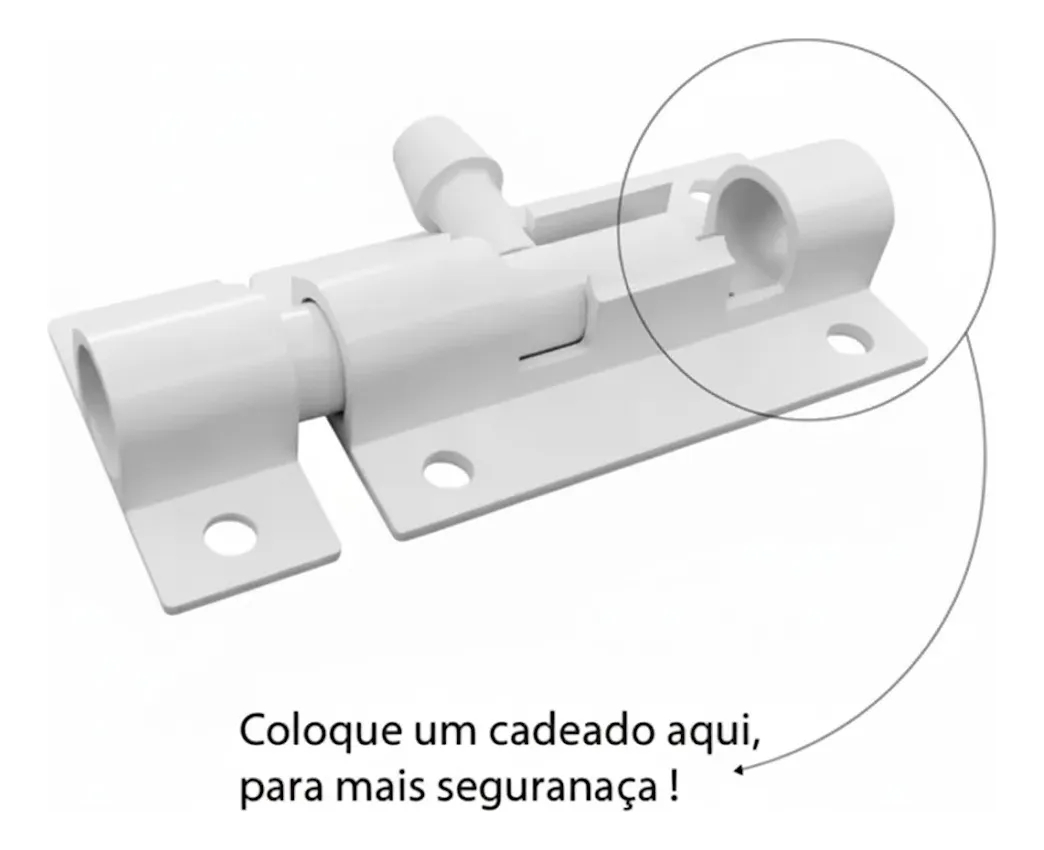 Trinco Ferrolho Alumínio 4 Polegadas 1 Unidades - Imagem 10