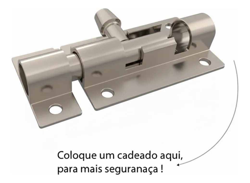 Trinco Ferrolho Alumínio 4 Polegadas 1 Unidades - Imagem 18